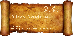 Prikopa Versény névjegykártya
