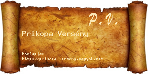 Prikopa Versény névjegykártya